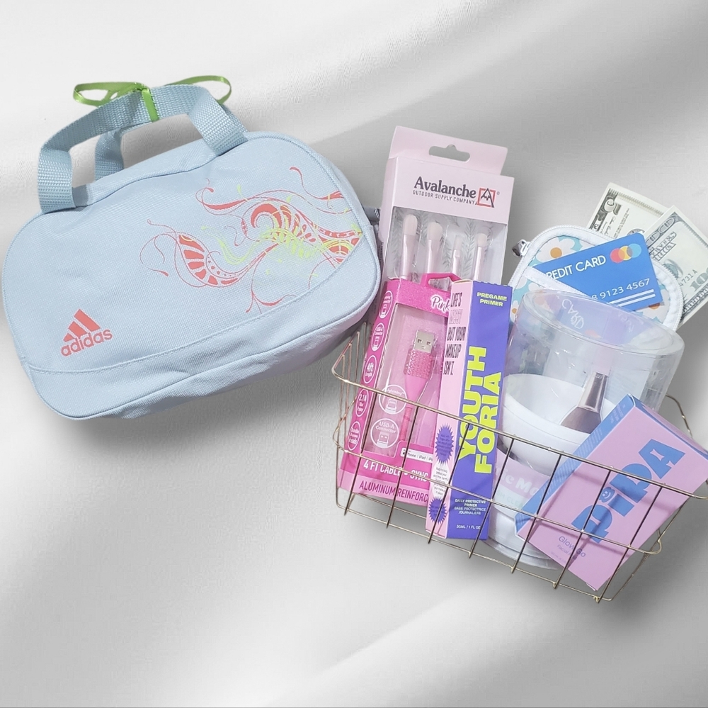 Adidas Light Blue Accessory Bag Great Bundle For Teens Valentines NWT